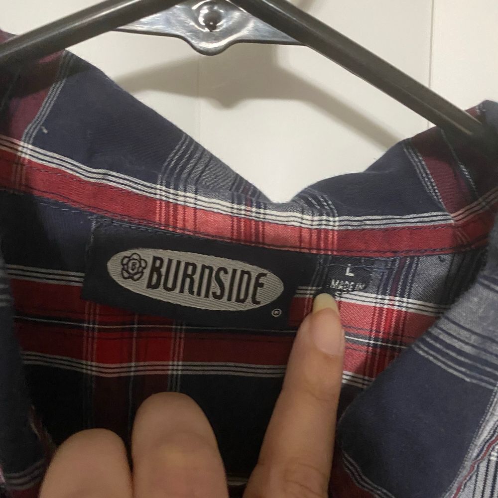 Burnside checkered red/blue button up - Picture 5 of 6